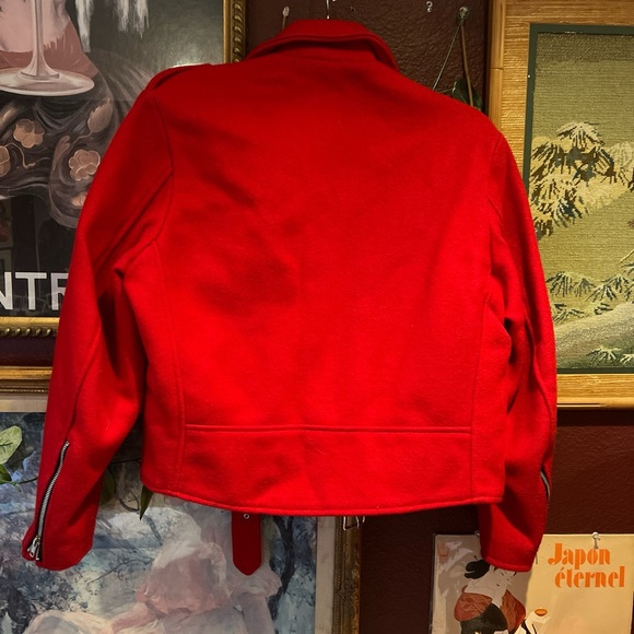 vintage Tripp NYC red wool moto jacket - Picture 4 of 5